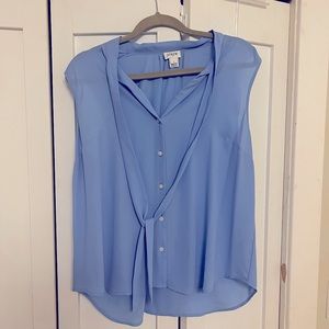 Jcrew factory blouse sleeveless large tie neck